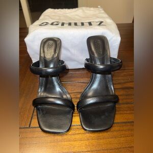 SCHUTZ Black Heeled Sandals